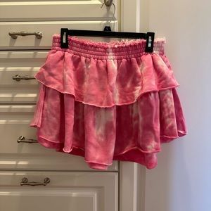LoveShackFancy Skirt in Pink Tie Dye